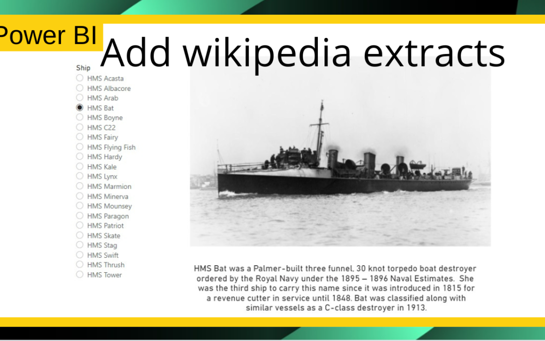 Using an easy API, add Wikipedia extracts into a Power BI report
